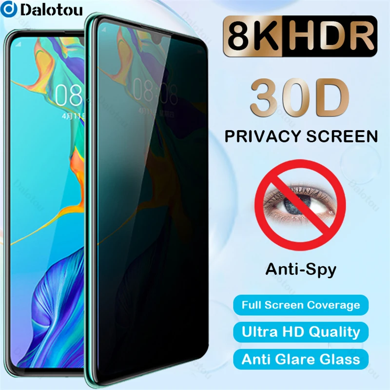 

Anti-Spy Tempered Glass For Huawei P40 P30 Pro P50 P20 Lite 5G E Privacy Screen Protector For Y5 Y6 Y7 Y9 2019 P Smart Z S Glass