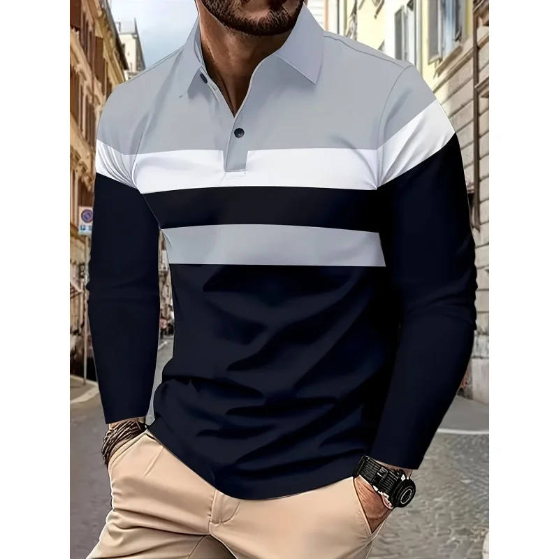 Мужская рубашка для гольфа Повседневная с длинным рукавом улицы