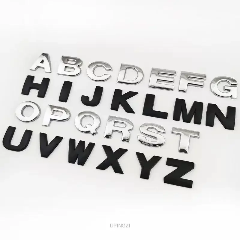 

3D буквенно-цифровой металлический серебряный значок, хромированный Серебряный буквенно-цифровой логотип, автомобильная наклейка, детали для автомобиля, мотоцикла, наклейка, украшение
