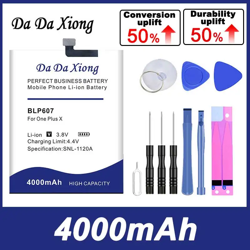 

DaDaXiong 100% Новинка 4000 мАч BLP607 для One Plus X Smart мобильный телефон без аккумулятора двусторонняя клейкая лента