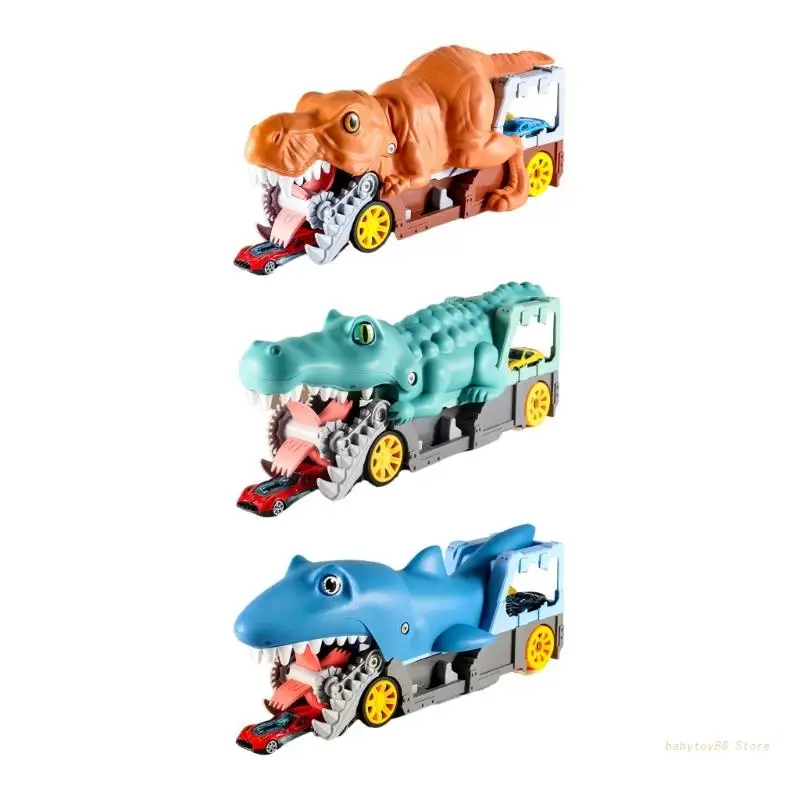 

Y4UD Dinosaur Shark Toy Transport Truck Birthday Gifts for Kids Boys Girls