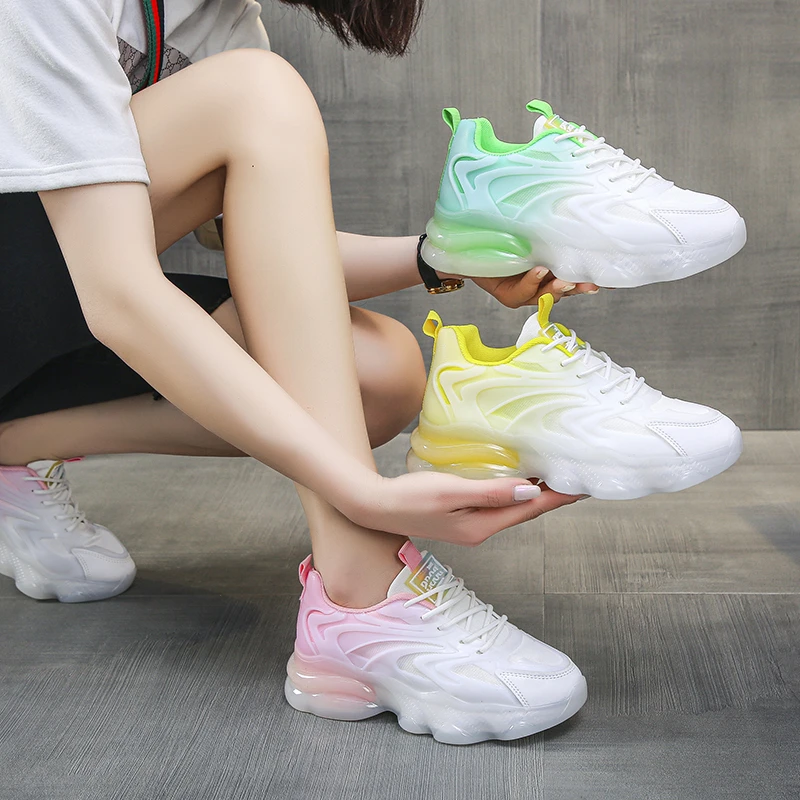 

Women's shoes 2022 spring and summer new ins tide sports shoes women's breathable gradient color all-match casual shoes