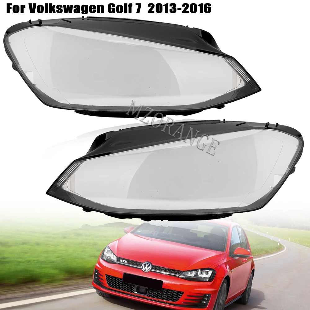

for VW Golf 7 MK7 GTI 2014 2015 2016 2017 Front Headlight Cover For Volkswagen Headlamp Lamp Shell Lampshade Lens Plexiglass