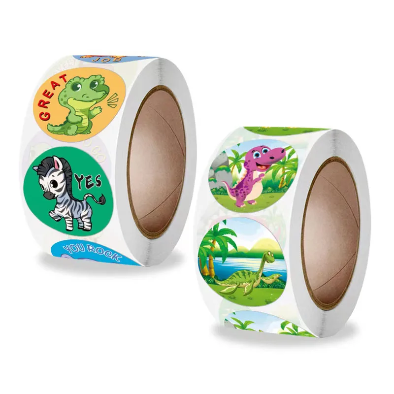 

50-500pcs Cartoon Animal Stickers for Kids Thank you Stickers DIY Gift Sealing Label Teacher Reward Encourage Sticker