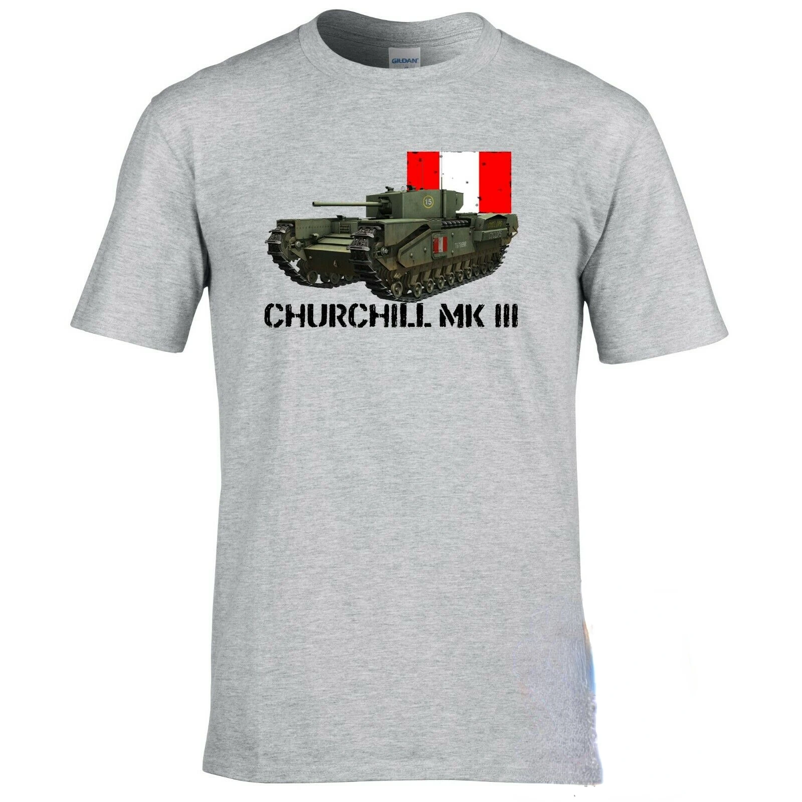 Футболка с американским черчиллем Mk3 времен Второй мировой войны. Летняя