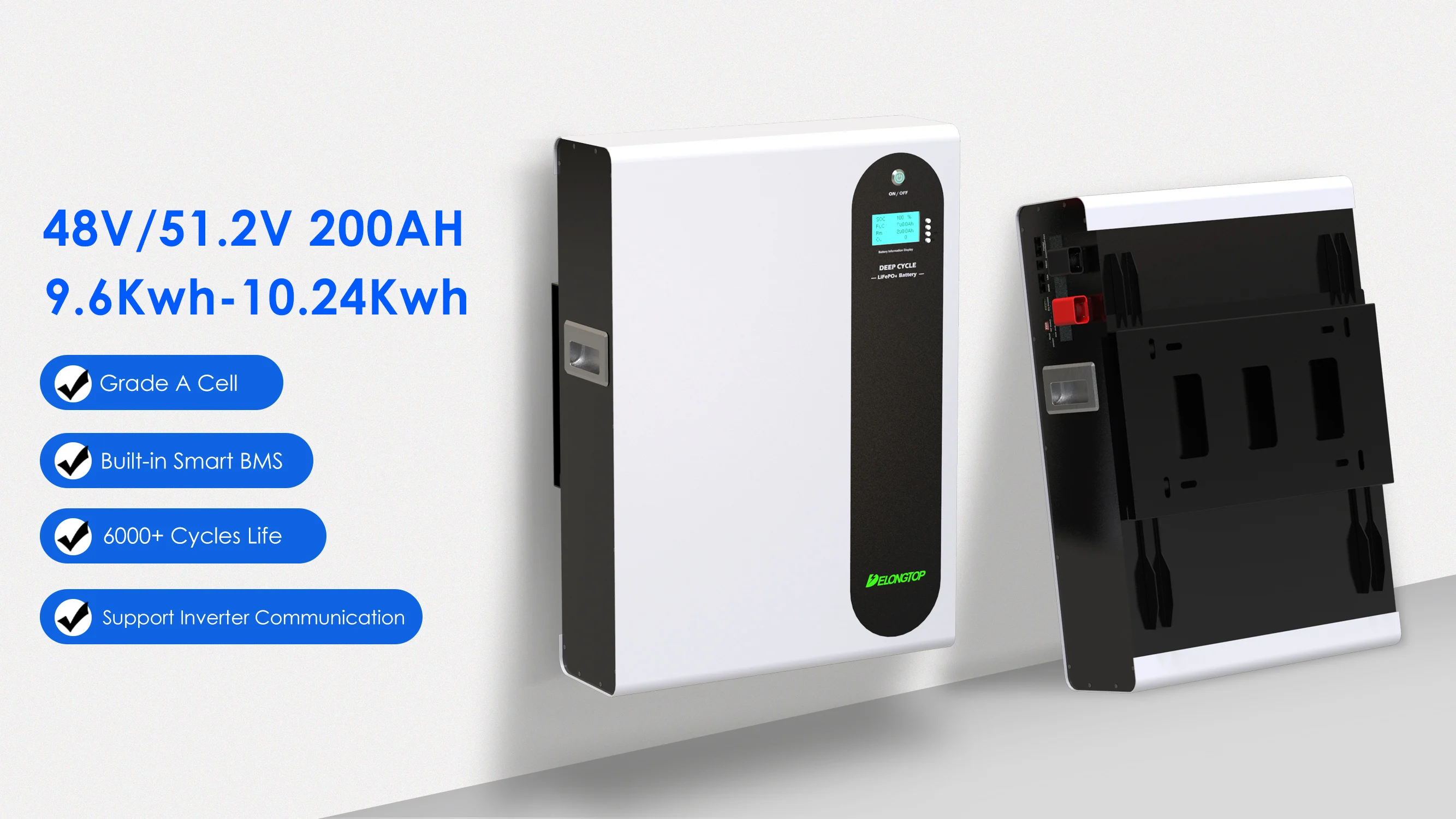 10kwh 48v 200Ah LFP LiFePo4 Powerwall аккумуляторная система резервный источник питания для