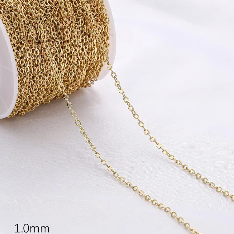 

1meters 1mm 14K Gold Plated Chain Materials Diy Clavicle Handmade Making Necklace Bracelet Accessories