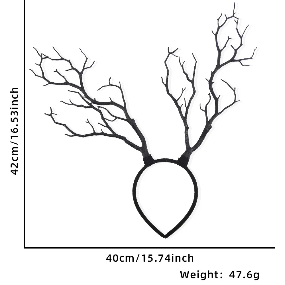 Украшение для Хэллоуина повязка на голову в виде черной ветки аксессуары волос