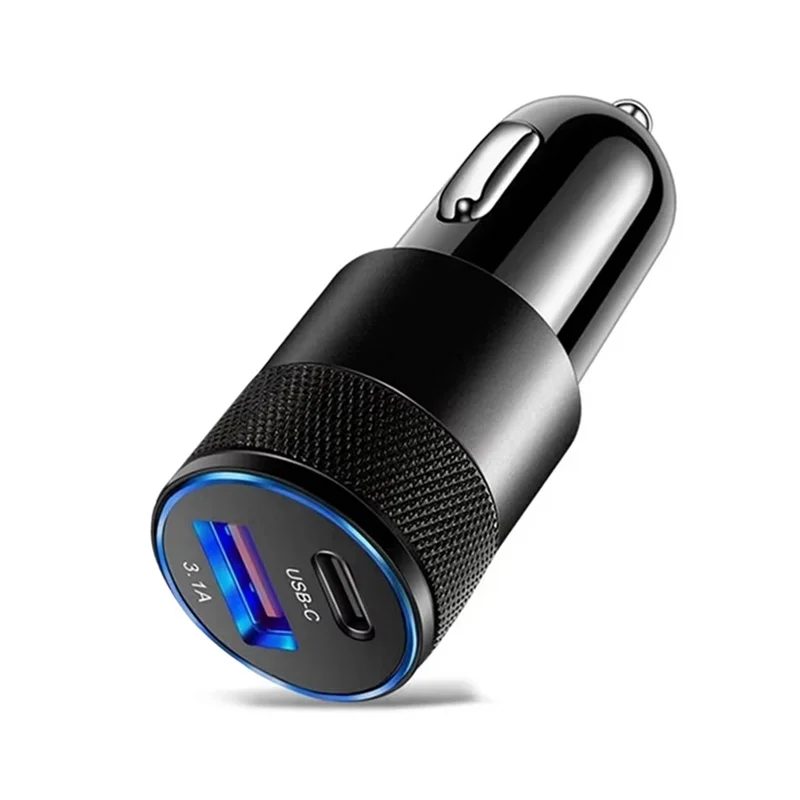 ABFN-3.1A 15 Вт USB + PD Маленькое автомобильное зарядное устройство со стальной пушкой Автомобильное зарядное устройство из металлического сплава Автомобильное зарядное устройство TYPE-C (art.: 3920cd8dfecb2) - 3920cd8dfecb2