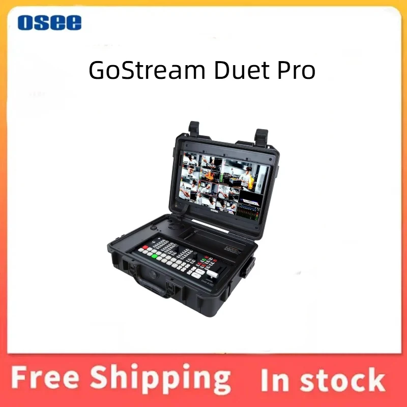 Фото Универсальная студия для прямой трансляции Osee GoStream Duet Pro с поддержкой нескольких камер, NDI, SRT, RTMP, потоковой передачи и аудиовходом XLR №1
