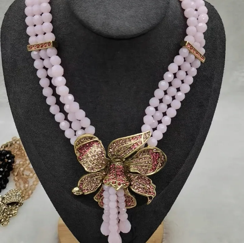 

Timeless Wonder Retro Zircon Geo Floral Tassel Necklace for Women Designer Jewelry Luxury Brand Runway Rare Set Trends Mix 5288
