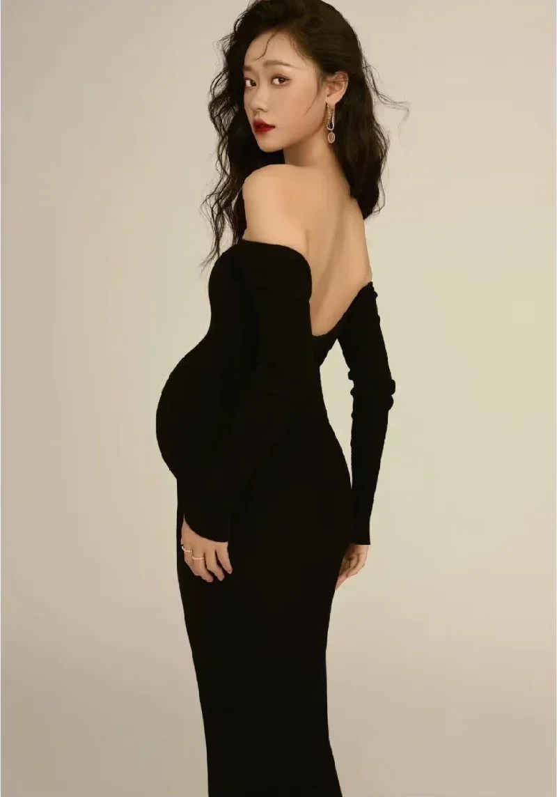 Сексуальные Платья для беременных Sepzay фотосъемки с длинным рукавом и открытой