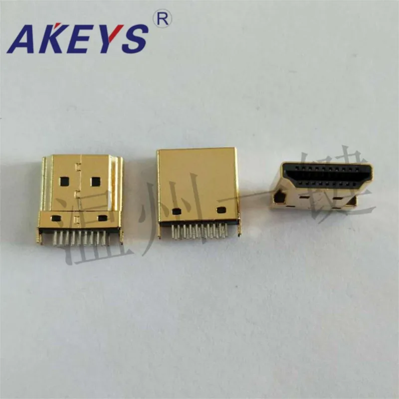 

10 шт. HDMI разъем HDMI A Тип открытая головка шина 1,6 медь золото HD ТВ разъем интерфейс 2 ряда pin 19 стежков