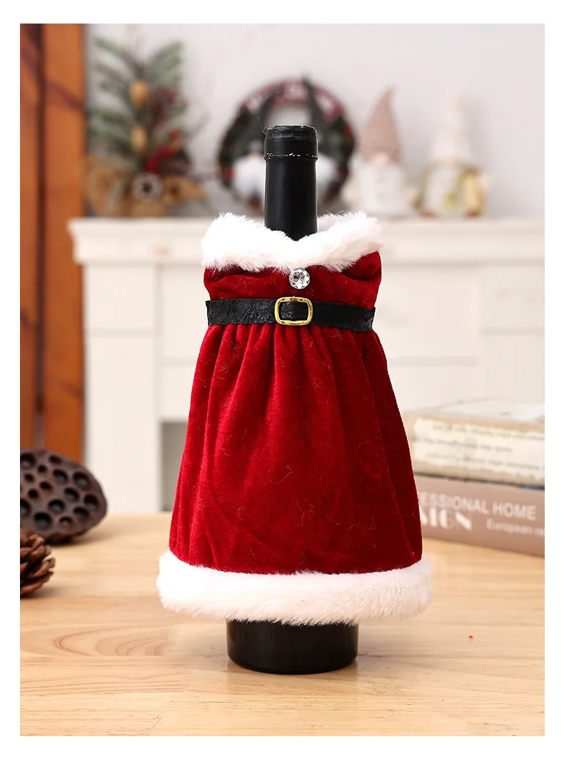

Christmas Wine Bottle Decoration Table Decoration Skit Robe