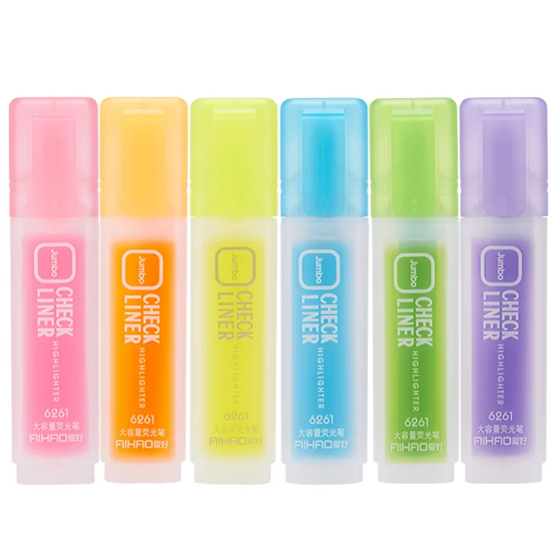 

12pcs Student Oblique Head Makers Creative Colored Highlighted Marker Pens School Supplies Stationery for Book Marking