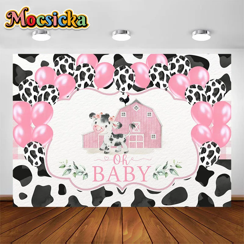 

Mocsicka фон для фотосъемки с изображением молочной коровы детского дня рождения вечеринки милые животные розовый синий декоративный фон для фотостудии реквизит