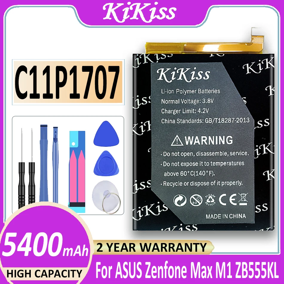 

For ASUS C11P1707 Phone Battery For ASUS Zenfone Max M1 ZB555KL X00PD 5400mAh High Capacity + Free Tools