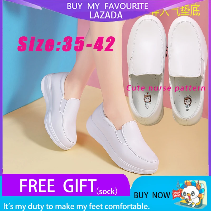 

10Store10pcs 2020 women's casual slip on shoes size 42 White nurse shoes for women black shoes lykj-yx