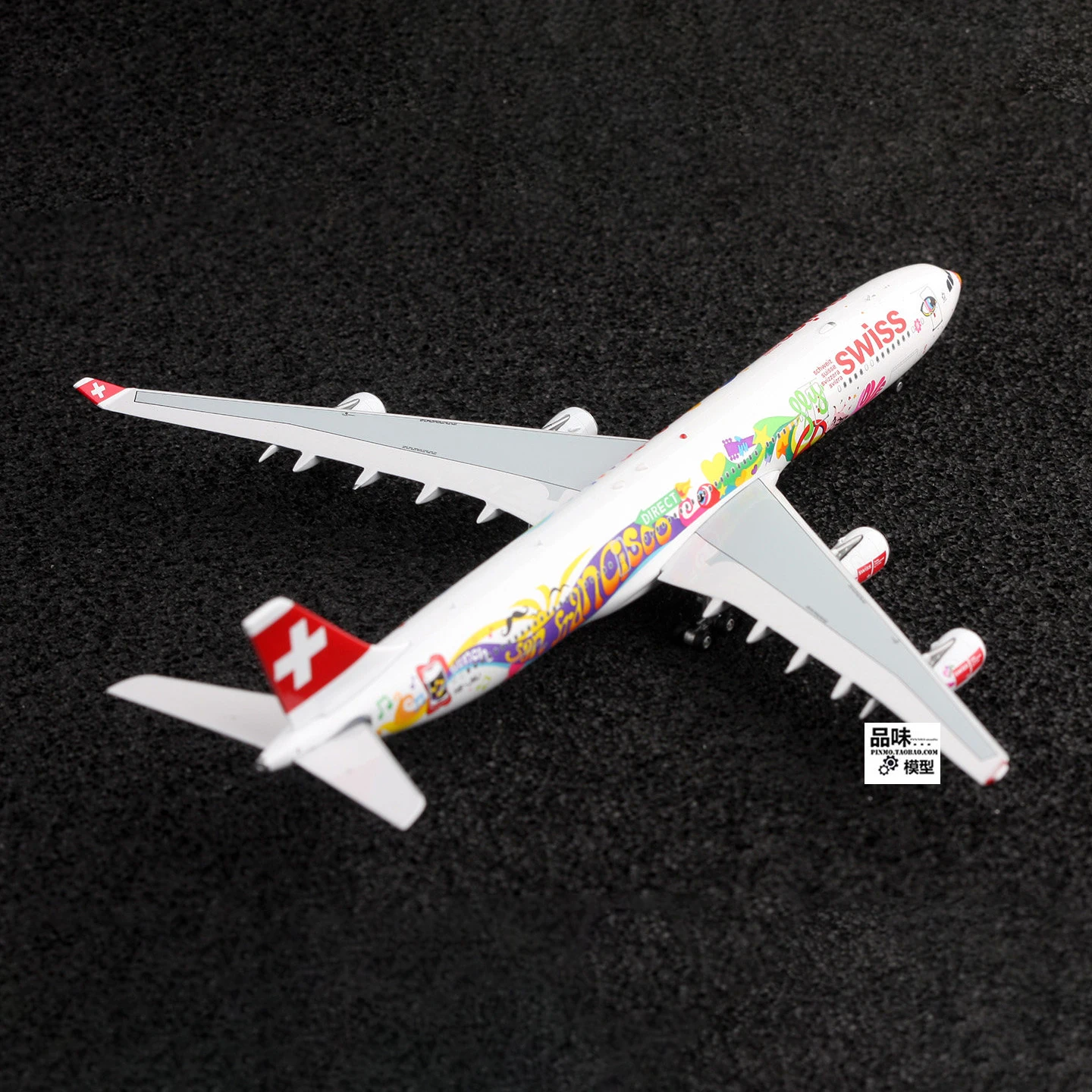 Фото AViation 1:400 Swiss Air A340-300 HB-JMJ Модель самолета Литой под давлением сплав Классические игрушки Сувенирные подарки Коллекция Статический дисплей №3