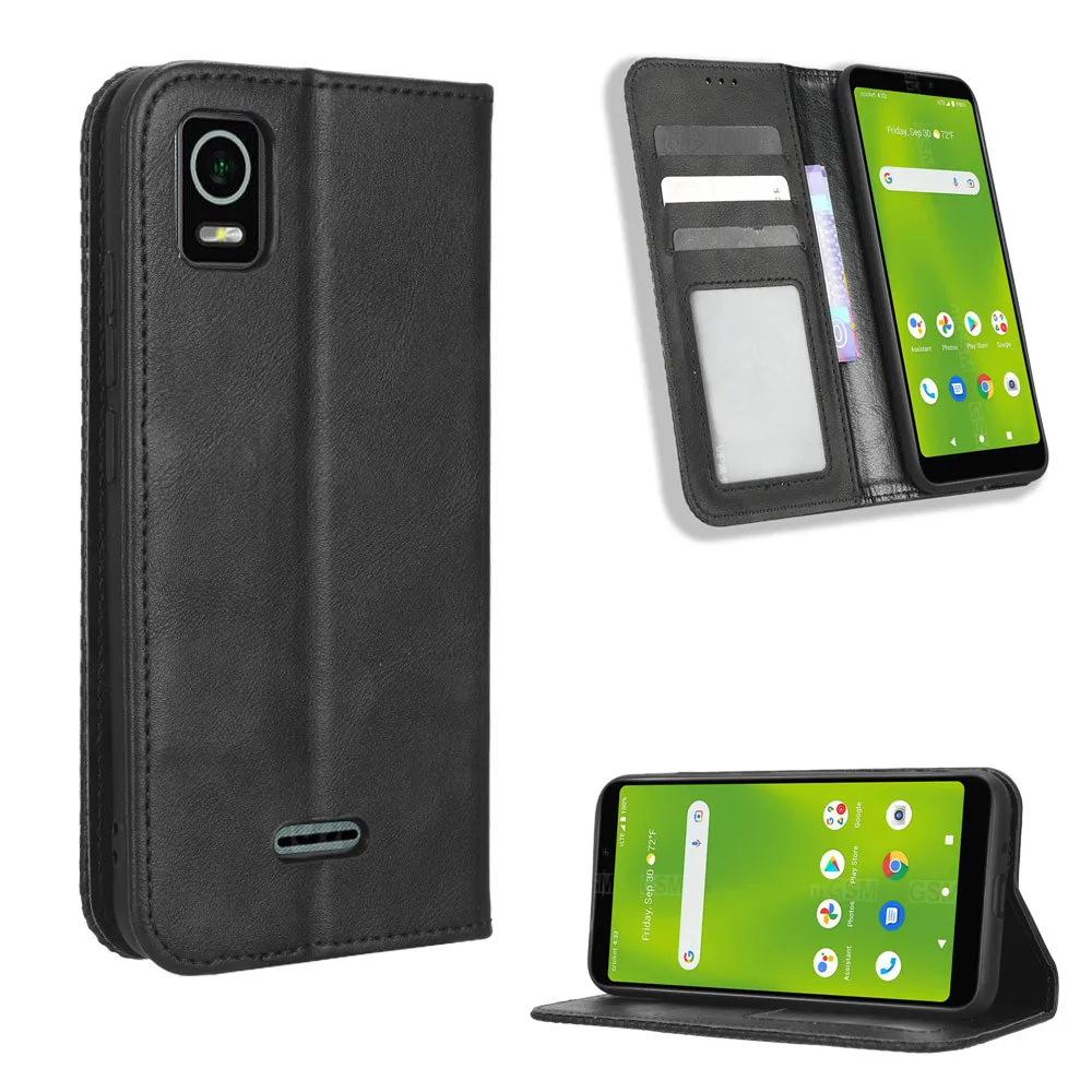 For Cricket Debut Smart Case Luxury Flip PU Leather Wallet M