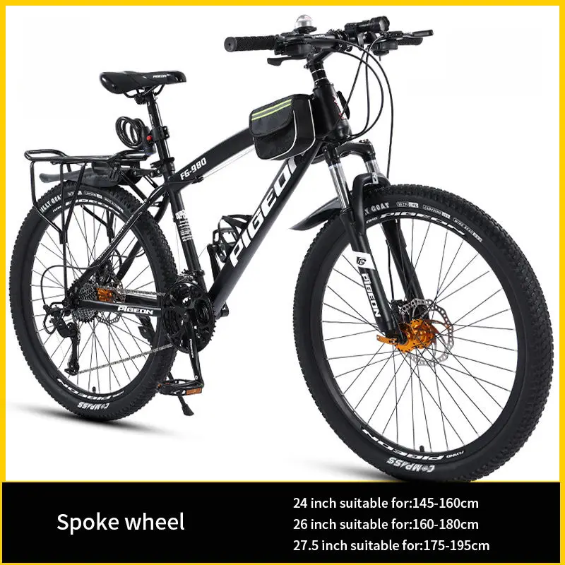 New 2023 New Design Road Bicycle Flying Pigeon 26Inch 27.5Inch Dual Disc Brake 21/24/27/30Speeds Outdoor Cycling Mountain Bike
