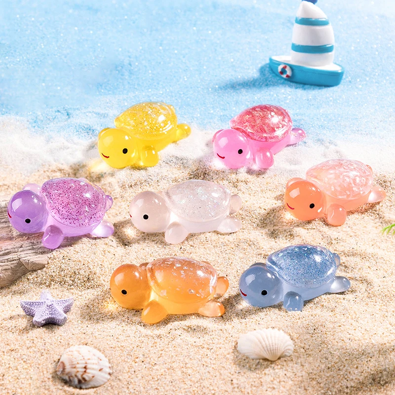 1 шт. аксессуары сделай сам мини-светящиеся в темноте черепахи украшения морская