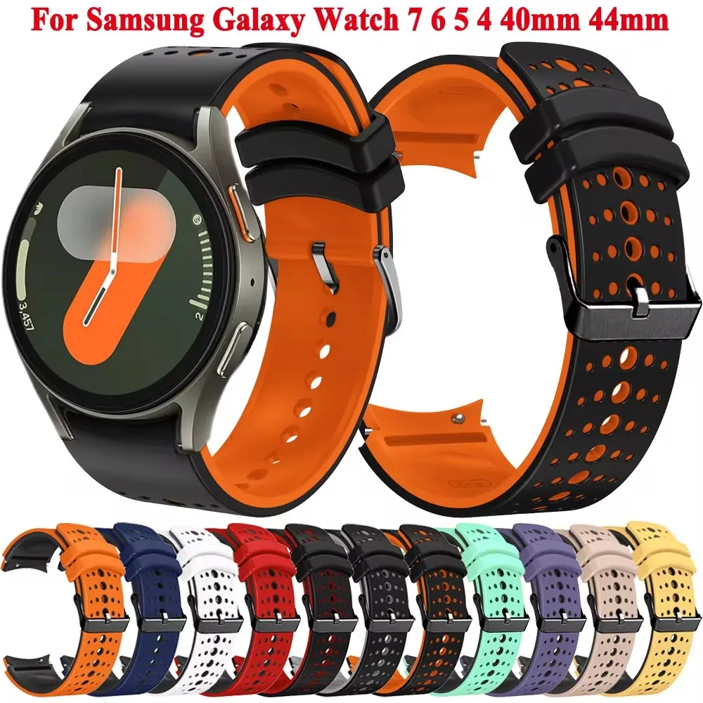 Ремешок без зазора для Samsung Galaxy watch 7/6/5/4 44 мм 40 классический браслет Watch 5 Pro 45 47 43