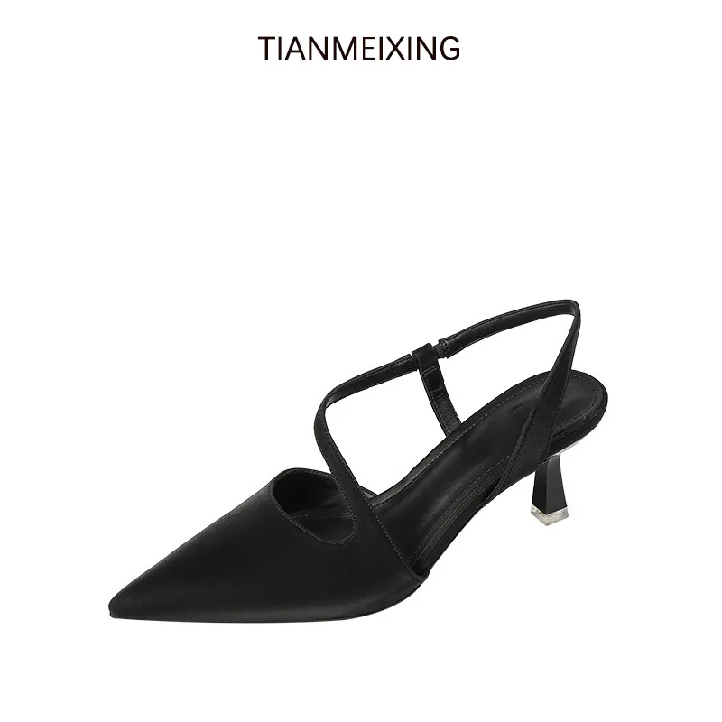 

Дизайнерские сандалии с перфорацией, женские туфли-лодочки, летняя обувь 2023, модные привлекательные туфли с острым носком на шпильке и высоком каблуке