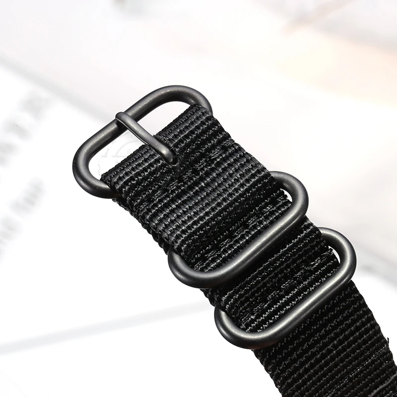 20mm 22mm 24mm Extended Nylon Straps For Men Women Canvas Bracelet Three Section Watch Band Heavy Metal Buckle Accessories