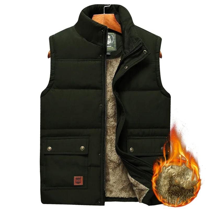 

Men's Large Size Clothing Winter Vest Jackets Sleeveless Coat 2023 Fur Fashion Big Size 8xl Male Warm Waistcoat Fleece Vest Men