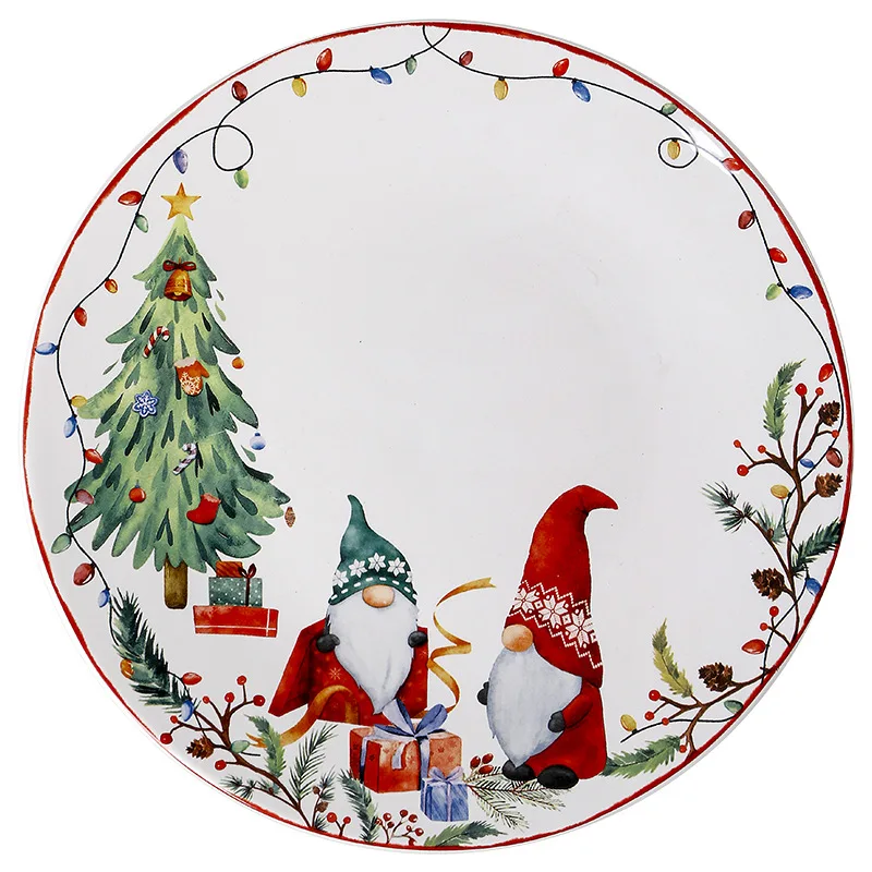 

Nordic Meal Tray Ceramic Christmas Tableware Dishes Plates for Food Creative Dinner Dishes Set Dining Tables Cooking Plate Dish