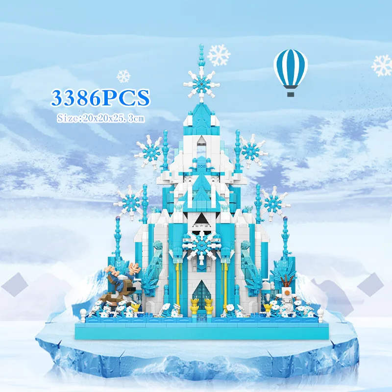 

Mini Blocks Beautiful Frozen Castle Architecture Building Bricks Assembly Toy Kids Gift Adults Present New Year Girl Birthday