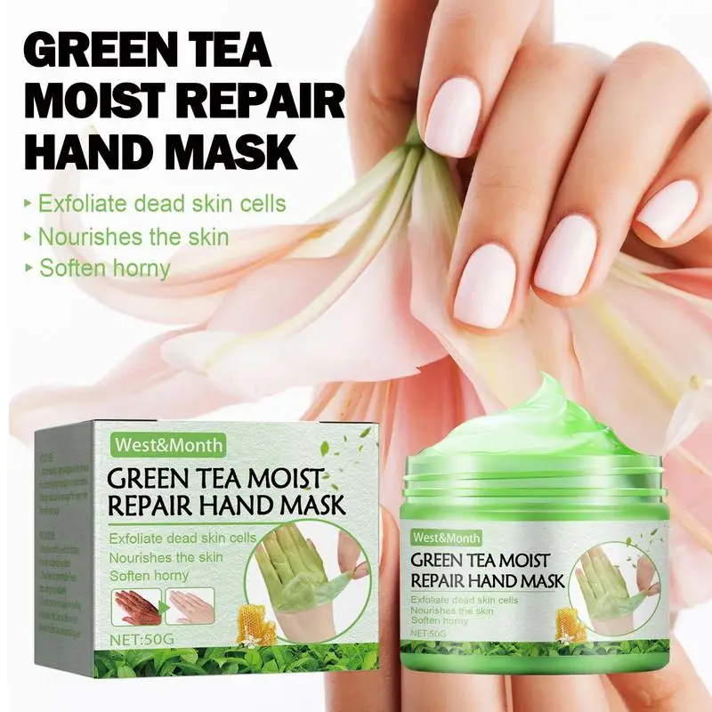Green Tea Hand Mask Hand Skin Peel Green Tea Repairing Hand Gloves Whitening Exfoliating Callus Film Anti-Aging Hand Skin Cream