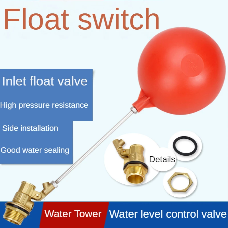 

1PCS DN15 DN20 Water Level Control Float Ball Valve Body Brass Toilet Filling Valves Switch Controller Water Tower Tank Devices