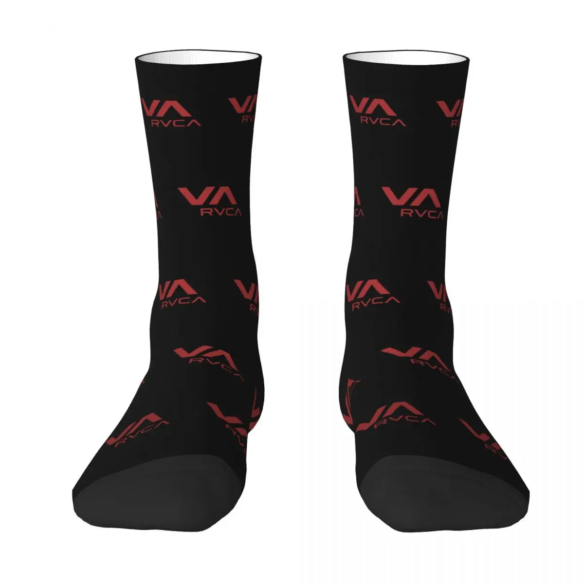 

RVCA VA Socks Harajuku High Quality Stockings All Season Long Socks Accessories for Man's Woman's Christmas Gifts
