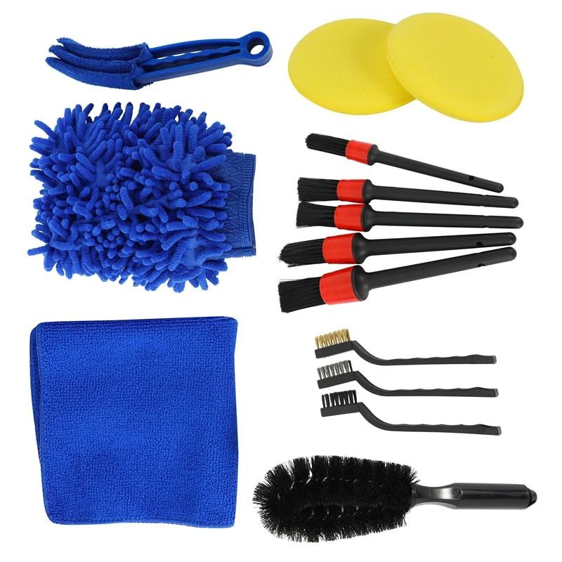 

13Pcs Car Cleaning Detailing Brush Set Dirt Dust Clean Brush For Car Motorcycle Interior Exterior Leather Air Vent Clean