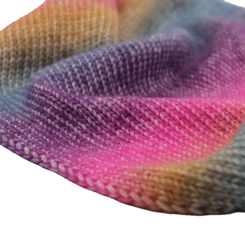 Градиентная мохеровая линия торта плетеный вручную шарф свитер куртка мягкая и