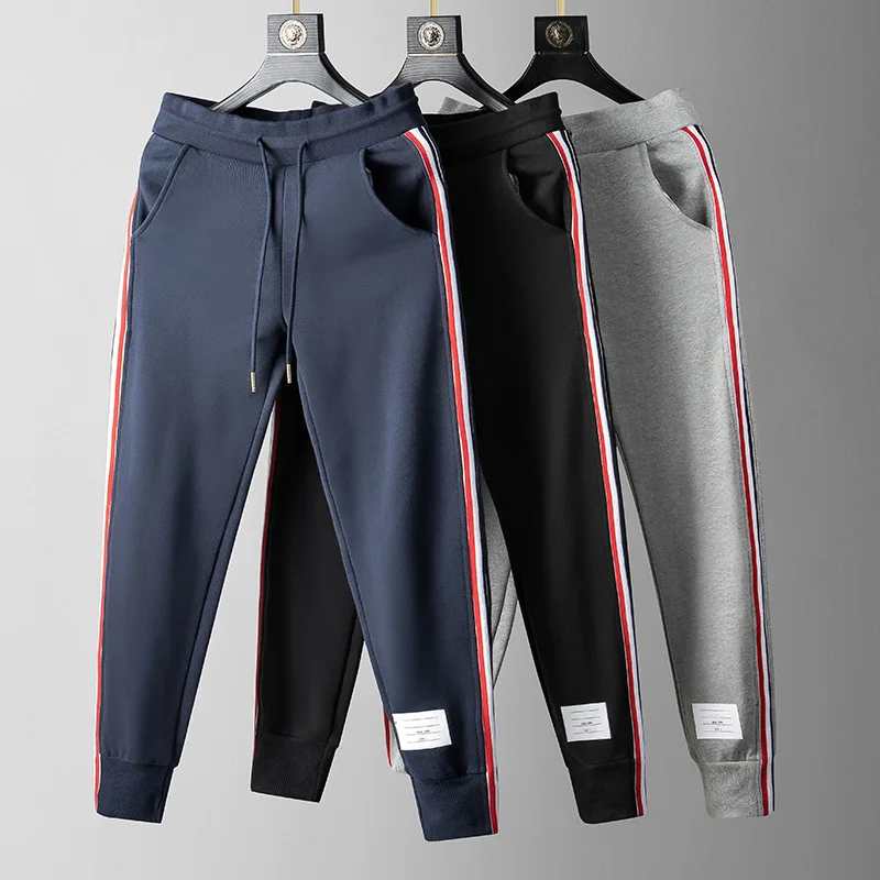 

2023 Luxury Brand TB Jogger Pants For Men Women Pure Cotton Casual Sports Trousers Tracksuit Bottoms Thom Sweatpants