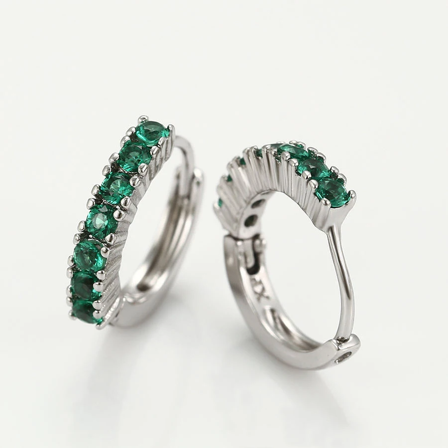 

Bohemia Piercing Green Zircon Circle Luxury Hoops Studs Earrings for Women Fashion Jewelry Pendientes Ins Same Aretes Party Gift