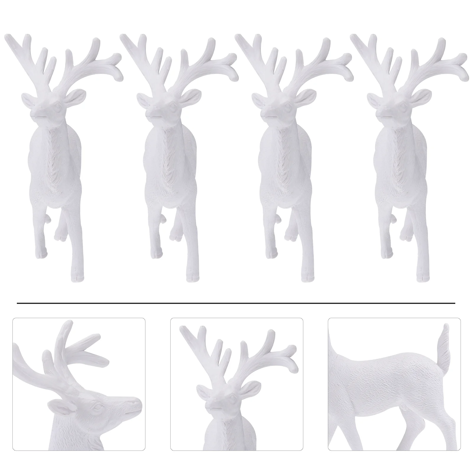 

14cm White Christmas Miniature Deer Model Ornament Creative Lifelike Mini Deer Desktop Decorative Accessory Props Kids Gift