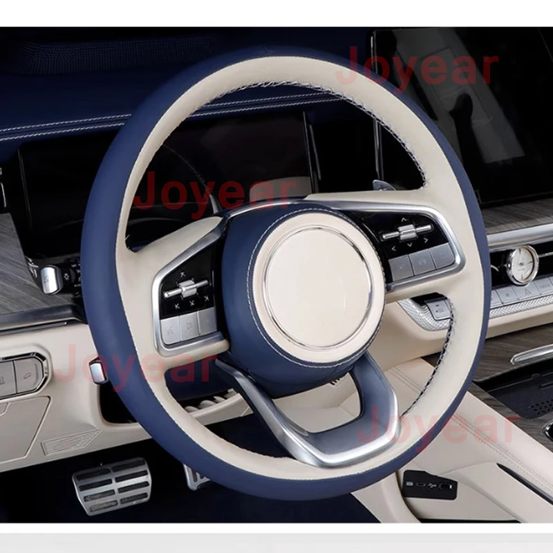 

For Great Wall WEY Tank 500 2022-2023 Hand Sewing Braid Breathable Car Steering Wheel Protective Cover Interior Accessories
