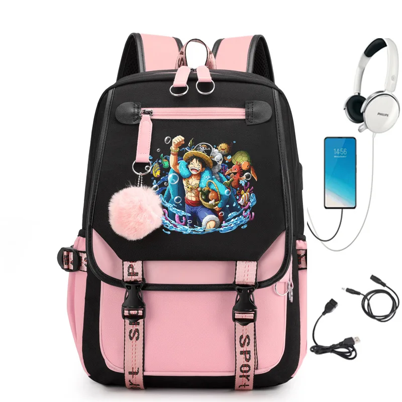 

Аниме мультфильм Луффи цельный школьный рюкзак для подростков большая Вместительная дорожная сумка рюкзаки для мужчин и женщин