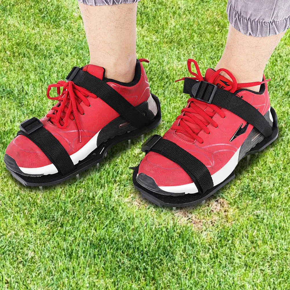 1 пара садовый двор трава культиватор скарификация газон аэратор ногтей обувь