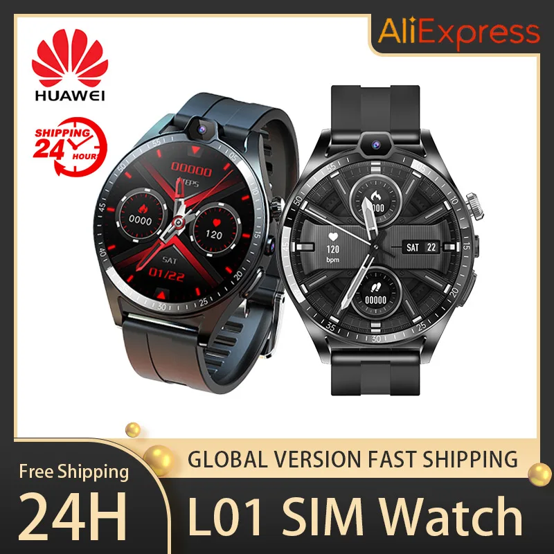 

Huawei L01 Smart Watch SIM Card 4G All Netcom 64GB Camera WIFI NFC Sport Bracelet GPS App Download Face ID Women Men IOS Android