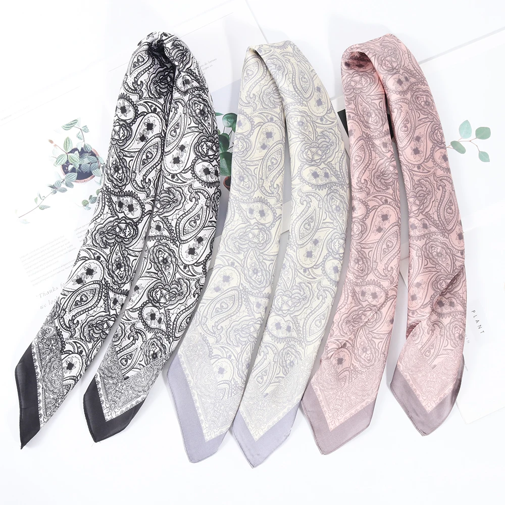 Роскошные модные женские шарфы 70x70 см шелковый шарф для волос аксессуары фуляр