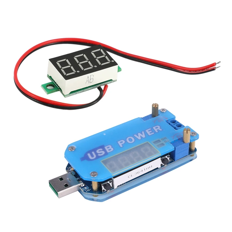 

Digital DC 3-30V Car Voltmeter With Dc-Dc Cc Cv USB 5V To 3.3V 9V 12V 24V 30V Step Up / Down Power Supply Module