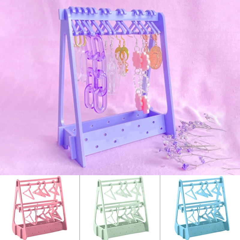 

Creative Earring Display Stand Acrylic DIY Desktop Necklace Jewelry Storage Rack Earrings Storage Show Case Hook Gift for Girls