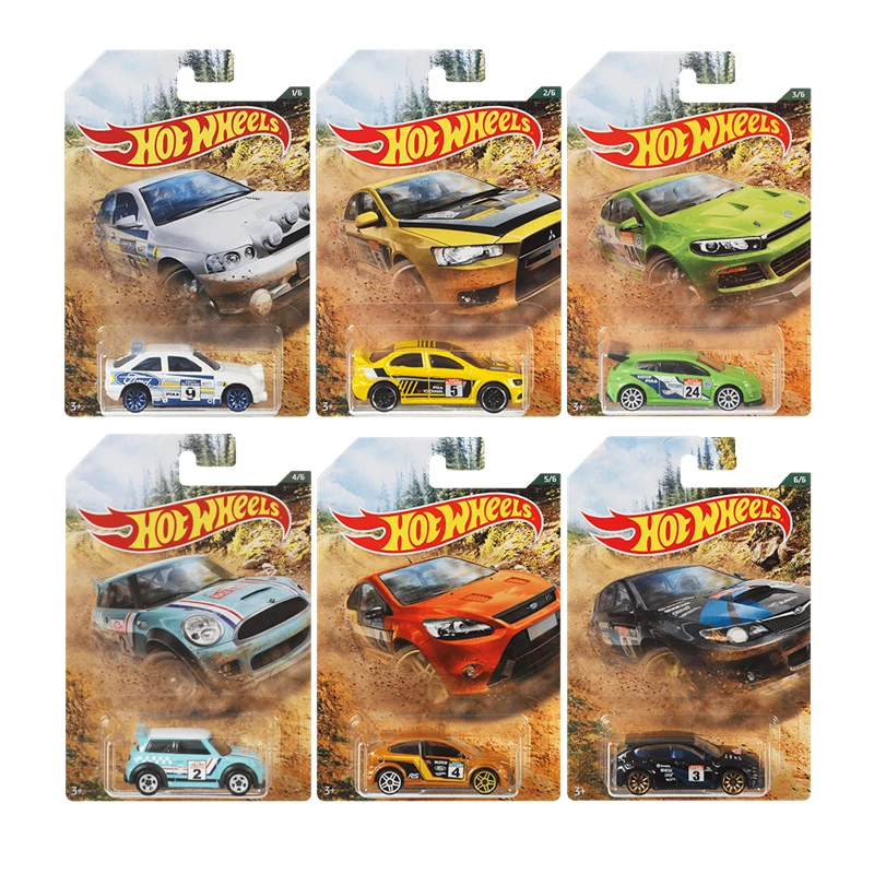 

Hot Wheels Off Road Rally Sport Ford Escort Volkswagens Sciroccos GT24 Ford Focus RS Mini Cooper Subaru 1:64 Diecast Car Toy