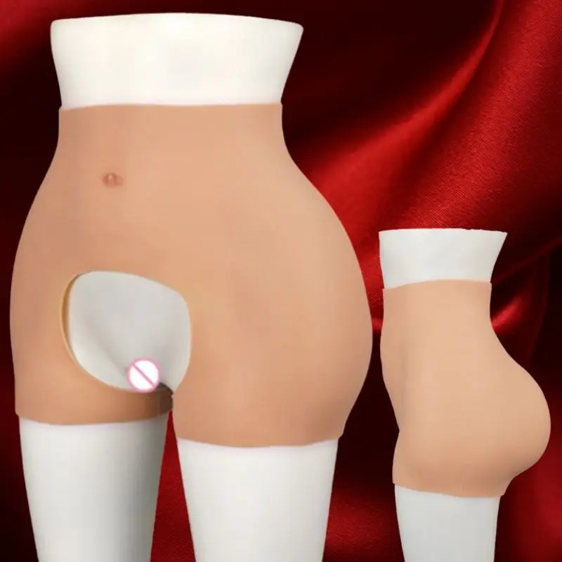 3.1cm Thickened Hip Silicone Shaping Pants Open-crotch Trousers Fake Hip Increase Lift Hip Seamless Pants Silicone Underpants