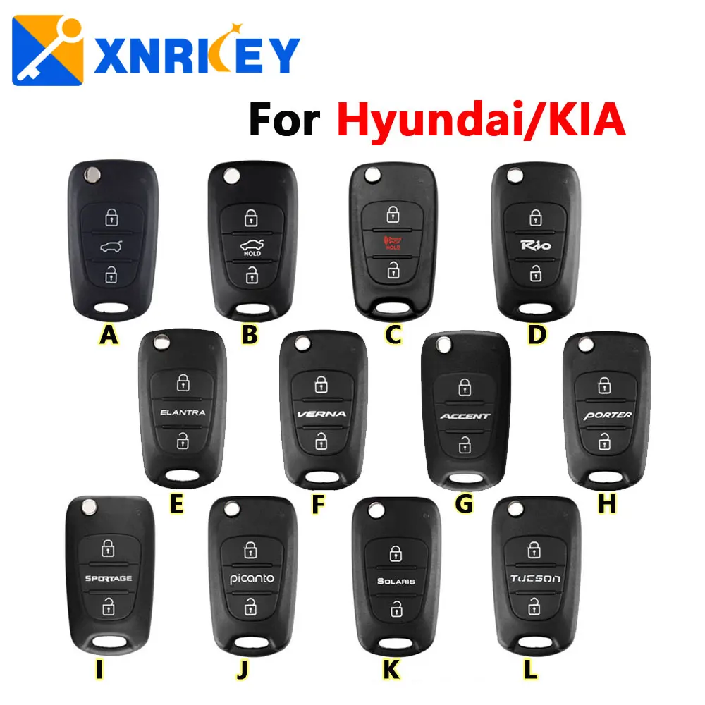 

XNRKEY Filp Foldong Car Remote Key Shell Case Cover 3 Buttons For Hyundai I30 IX35 I30 I40 Solaris Accent Avante Elantra Verma